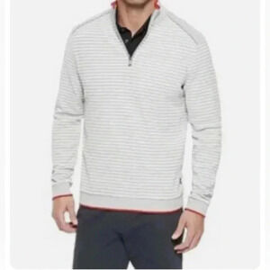 Hugo Boss Striped Quarter Zip Pullover Sweatshirt